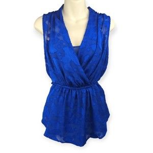 Anthropologie Blue Sleeveless Blouse